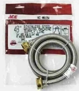 💦48” Stainless Steel Washing Machine Supply Line 3/4”x3/4”  (BLSPW481212) - Picture 1 of 1