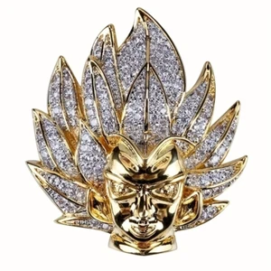 Collana oro testa di goku sfera drago cartone animato supereroe gioielli ciondolo - Foto 1 di 6