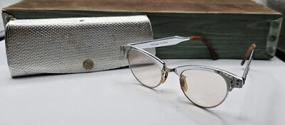 Marco de gafas de gato para mujer con estuche arte artesanía coleccionable secretaria vintage Foto 1 de 4