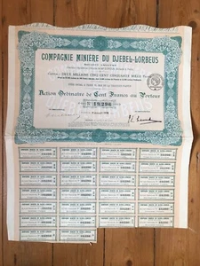 COMPAGNIE MINIERE DU DJEBEL-LORBEUS (TUNESIEN) (Z3) - Bild 1 von 1