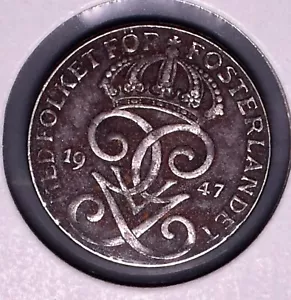 1947 ~ Sweden ~ 2 Ore ~ *N506 - Picture 1 of 3