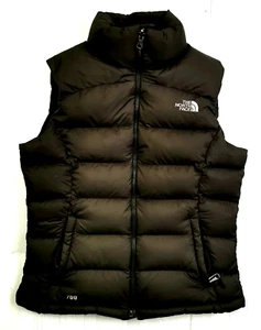 HOT Women THE NORTH FACE NUPTSE 700 SPORTS QUILT DOWN PUFFER BROWN VEST Jacket S - Picture 1 of 14