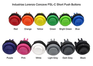 Industrias Lorenzo Cóncavo Corto PSL-C Arcade Pulsadores *Envío a EE. UU.* - Imagen 1 de 14
