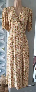NEW Mango MNG Crossover Multi Floral MIDI WRAP DRESS Size S (small) UK 8 NWOT - Picture 1 of 13
