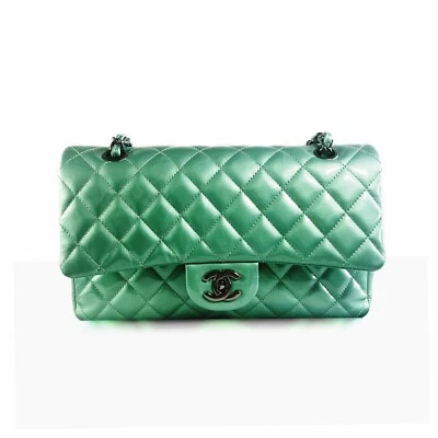 Chanel Classic Shoulder Bag - Mint Green Patent Leather - Image 1 of 4