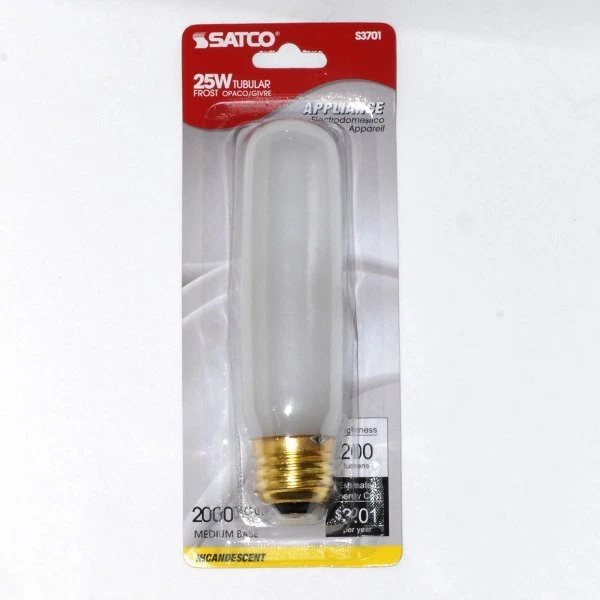 SATCO S3701 25W FROSTED T10 STANDARD BASE 25 WATT LIGHT BULB TUBULAR INCAND - Image 1 of 1