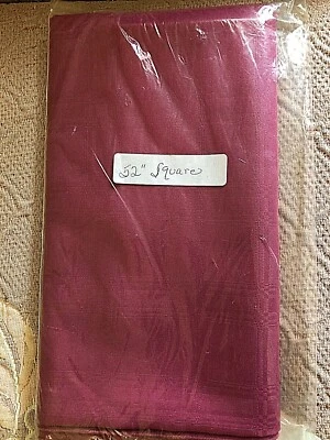 52" square tablecloth cotton blend embossed pattern Deep Pink - Image 1 of 3