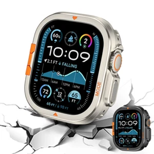 Pour Apple Watch Ultra 2 49 mm S10-46 mm boîtier de protection housse en aluminium cadre pare-chocs - Photo 1/11