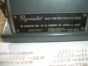 Vintage Paymaster Series X-2000 Check Writer Stamping Machine Dark GR 8M63685 - Picture 1 of 8