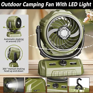 5W Rechargeable Tent Fan Portable Camping Fan with LED Light Outdoor Air Cooling - Picture 1 of 12