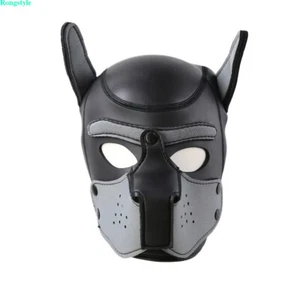 Neoprene Puppy Hood Role Play Dog Mask Puppy Cosplay Full Head for Couples Sexto - Picture 1 of 62