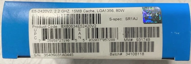Procesador Intel BX80634E52420V2 SR1AJ Xeon E5-2420 v2 15M caché, 2,20 GHz NUEVO  Foto 1 de 1