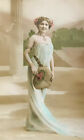  Risqu Model Bare Shoulders - Vintage French Hand Tinted Photo Postcard -1890s