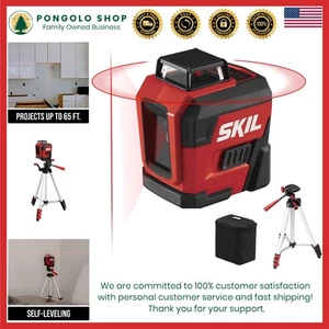Nivel láser de línea cruzada autonivelante 360° - Proyectos 65 pies, trípode y bolsa incluidos - Imagen 1 de 8