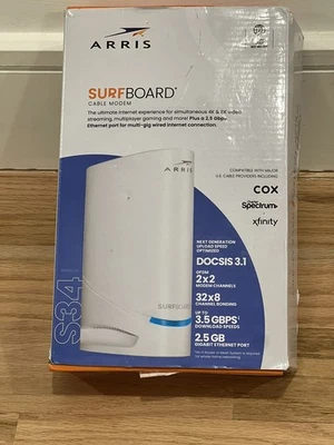 ARRIS SURFboard S34 32 x 8 DOCSIS 3.1 Multi-Gig Cable Modem with 2.5 Gbps - Image 1 of 4