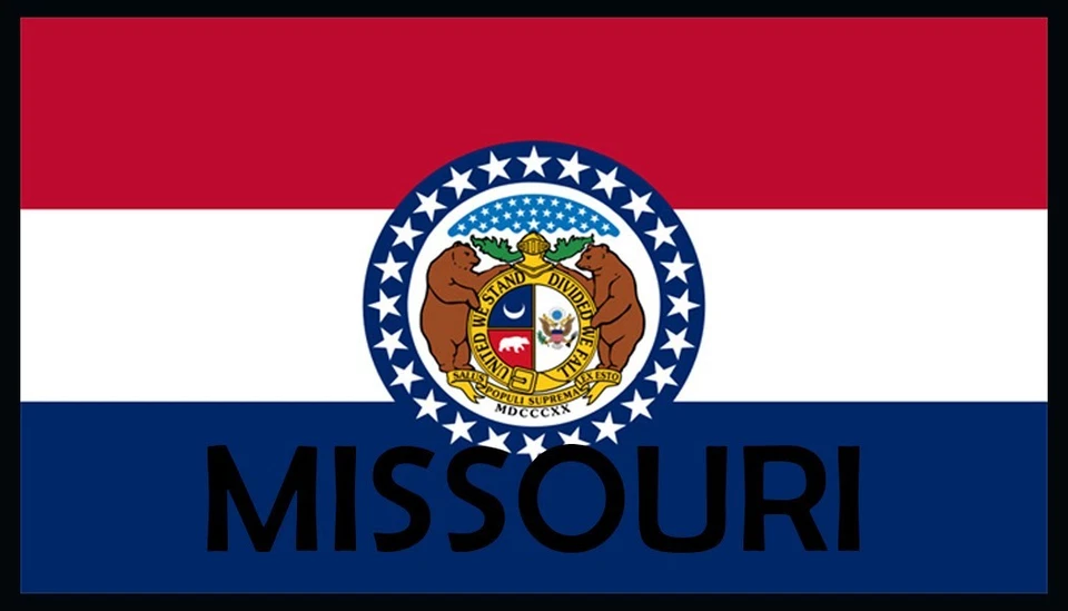 Missouri State Flag Patch W/  Hook & Loop Morale Tactical Black Border I - Image 1 of 1