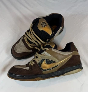 Nike SB Men 12 Air Zoom Oncore Dunk Low 6.0 RARE 313661-072 Y2K Brown Gold Skate - Picture 1 of 19