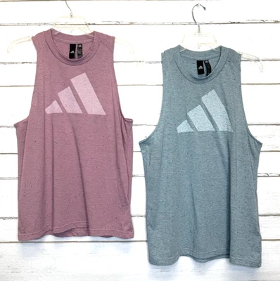 Camiseta sin mangas Adidas atlética dos para mujer talla grande L gris y púrpura Foto 1 de 4