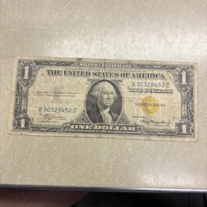 1935A Silver Certificate $1 Bill Yellow Seal - North African WWII Issue - Picture 1 of 8