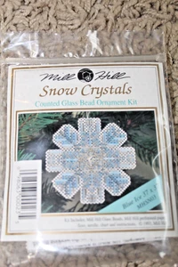 Mill Hill 1993 Schneekristalle blau Eis gezählt Glasperlen Ornament - Bild 1 von 2