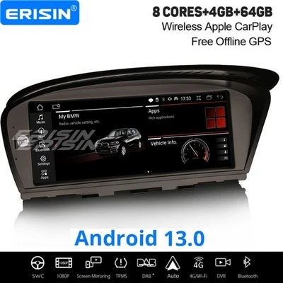 8,8" Android 13 Autoradio Für BMW 3er E90/91/92/93 5er E60/61/63/64 CIC DAB+Navi - Bild 1 von 4