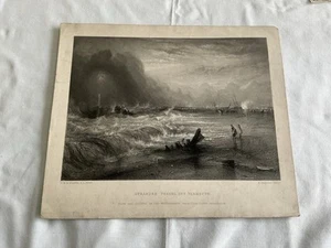 Original Stahlstich nach J M W Turner Litzenschiff vor Yarmouth um 1862 - Bild 1 von 12