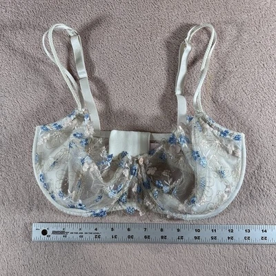 Victoria’s Secret 36DDD Wicked Wildflower Embroidery Balconette Bra Dream Angel - Image 1 of 4