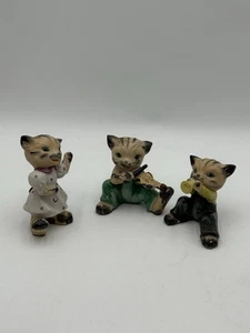 1940’s Cat Figurines Playing Instruments - Picture 1 of 8