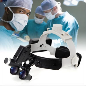 Lupa diadema quirúrgica médica 5W 3,5X lupas binoculares faro LED de 420 mm - Imagen 1 de 14