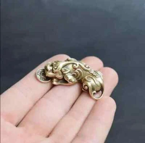 Chinese Old Pure brass God beast pixiu small pendant Collectibles - Picture 1 of 5