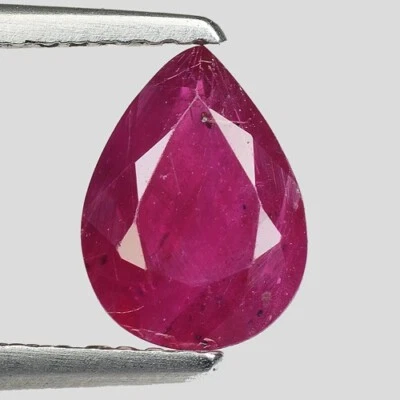 1.30Cts 100% NATURAL RED PEAR CUT RUBY HEATED NOT GLASSFILL LOOSE GEMSTONES M456 - Image 1 of 4