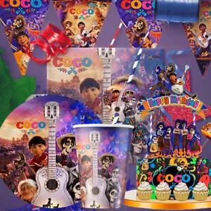 Cartoon Disney Musical Coco Theme Party Supplies Tableware CupPlate Topper Kid B - Picture 1 of 37