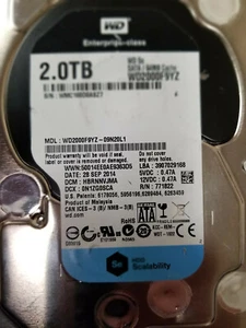 WD WD2000F9YZ-09N20L1,  2TB 3.5" HDD DCM: HBRNNVJMA, WD2000F9YZ - Picture 1 of 2