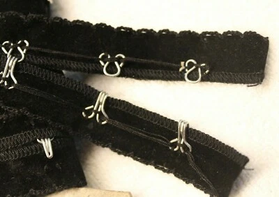 Verschluss Band mit Haken und Ösen 10 m Hakenband 2 teilig Samt schwarz - Bild 1 von 3