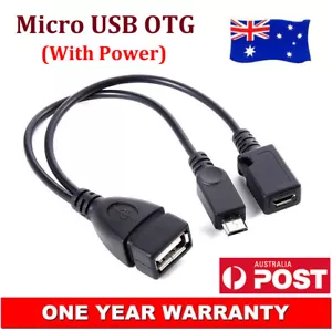 Micro USB Male Female to USB OTG Cable for ZTE AXON Mini Blade V V7 /Plus +Power - Picture 1 of 5