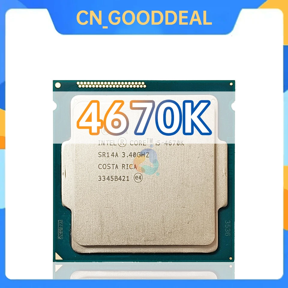 Intel Core i5-4670K SR14A 3.4GHz 4C / 4T 6MB 84W LGA1150 CPU Processor - Image 1 of 1