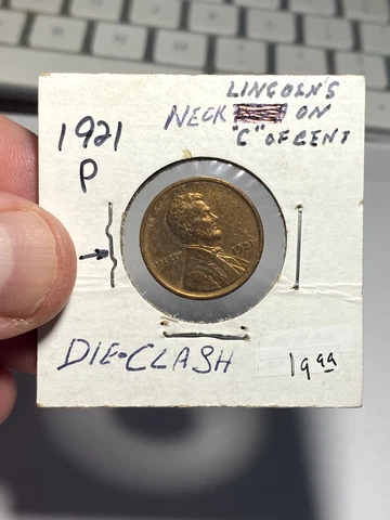 1921 P United States 1 Cent Error Coin - Die Clash Cover