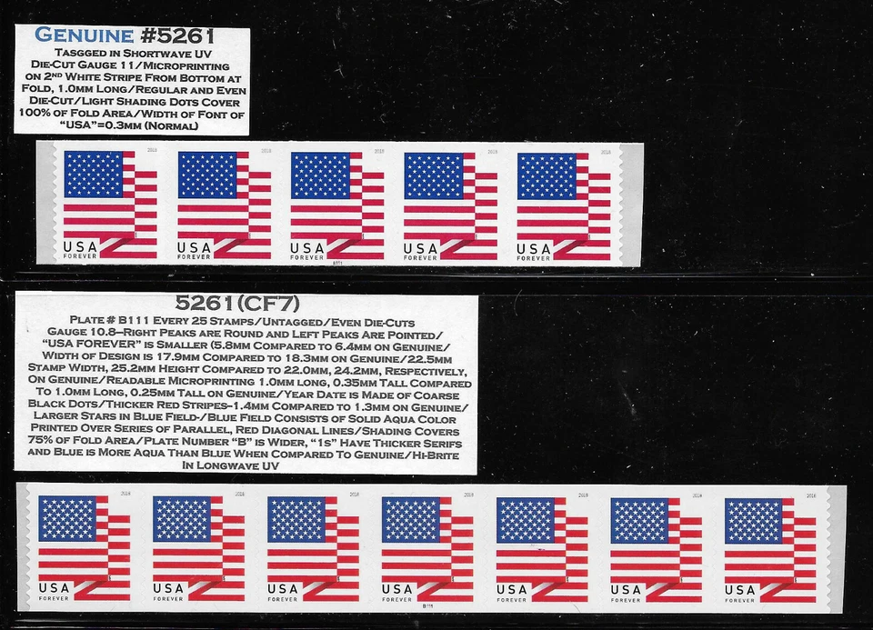 SCOTT LISTED #5261(CF7)--PNC7 & #5261--PNC5/Plate #B111--PNC5, MNH - Image 1 of 1