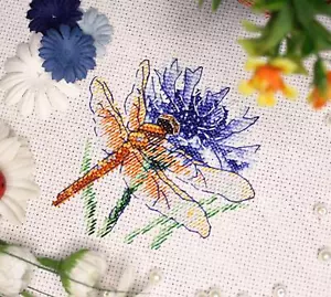Dragonfly and Cornflower SM-619 MP Studia Counted Cross Stitch Kit - Picture 1 of 4