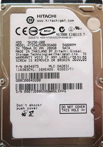 Hitachi HTS542520K9SA00 MLC: DA2031 PN: 0A54975 Thailand 2.5" 200gb Sata HDD - Picture 1 of 1