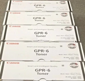 5 oryginalnych fabrycznie zapieczętowanych kaset z czarnym tonerem Canon GPR-6 GPR6 - Zdjęcie 1 z 1