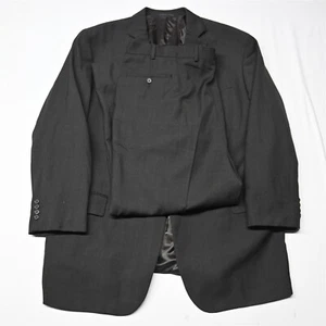 Kenneth Cole 52L 44x29 Brown Glenn Check Wool Mens Coat Jacket Pants Suit - Picture 1 of 12