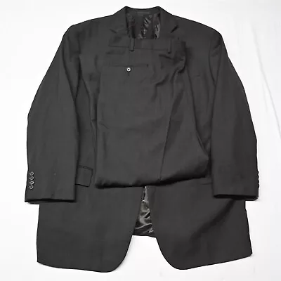 Kenneth Cole 52L 44x29 Brown Glenn Check Wool Mens Coat Jacket Pants Suit - Image 1 of 4