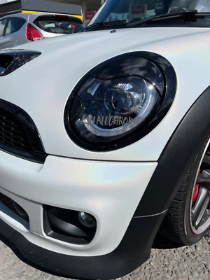 MINI Gen 2 R56 COPPIA COPRI OCCHI ARRABBIATI FARI NERI LUCIDI - R55 R56 R57 R58 R59 - Immagine 1 di 4