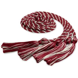 Endea Graduation Double Honor Cord Cardinal/Silver for High School & College - Picture 1 of 4