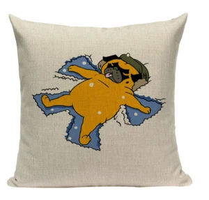 Snow Angel Pug PUG12 Cushion Pillow Cover Dog Pet Canine Frenchie Bulldog Boston - Picture 1 of 5