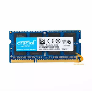 Crucial 16GB 8GB 4GB 2Rx8 PC3L-12800 DDR3 1600Mhz SODIMM Laptop Memory 2RX8 RAM, - Picture 1 of 10