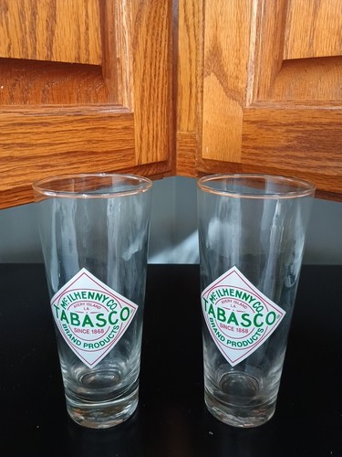 McIlhenny Co. TABASCO Brand Avery Island  LA 6.5" tall Beer Glasses   A Lot of 2