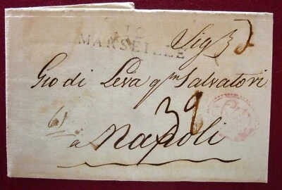 France 1805 Prephilatelic Letter sent from Marseille to Naples - Image 1 of 3