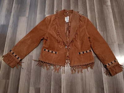 Chaqueta occidental vintage Cripple Creek para mujer talla XL con flecos y cuentas Foto 1 de 4